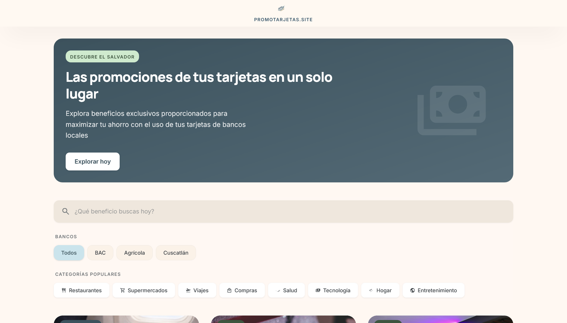 Promotarjetas.site UI Mockup